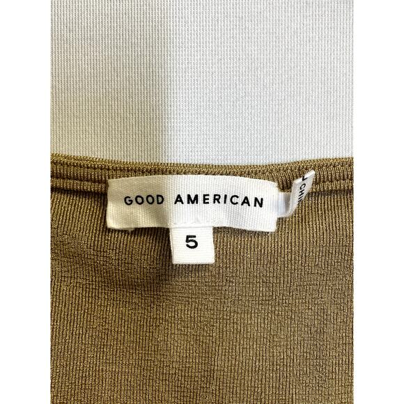 GOOD AMERICAN NEW Twisted Shoulder Sweater Tank Pale Gold Plus Size 5 2XL - Picture 4 of 7